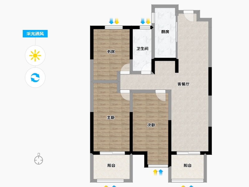 安徽省-六安市-高速御景天地-99.94-户型库-采光通风