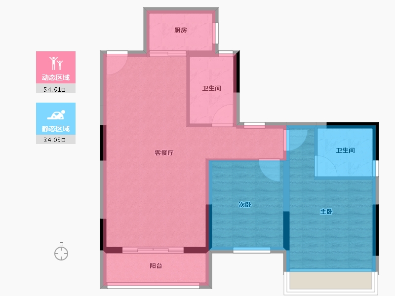 湖南省-衡阳市-瓏湾国际-79.70-户型库-动静分区