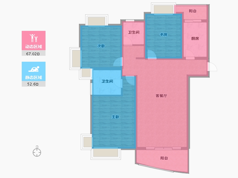 福建省-南平市-建瓯水岸蓝桥-107.84-户型库-动静分区