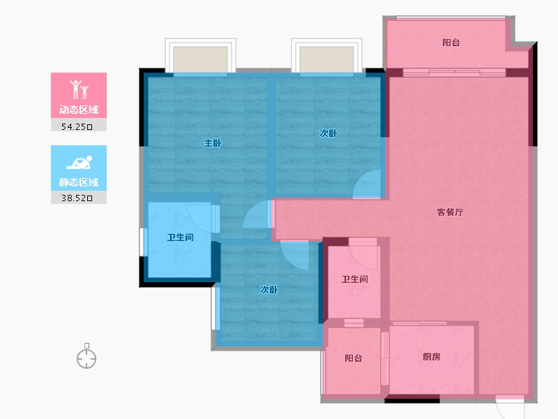 贵州省-六盘水市-徳坞利民小区-82.78-户型库-动静分区