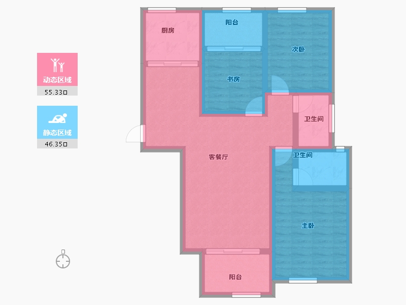 福建省-南平市-邵武宏林·世纪城-90.15-户型库-动静分区