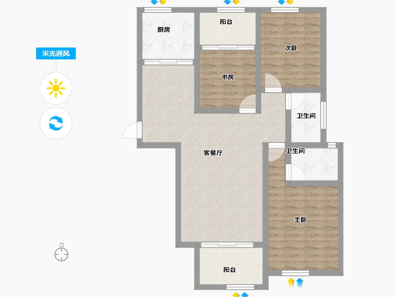 福建省-南平市-邵武宏林·世纪城-90.15-户型库-采光通风