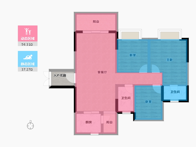 山东省-济南市-昌建·君悦府-86.26-户型库-动静分区