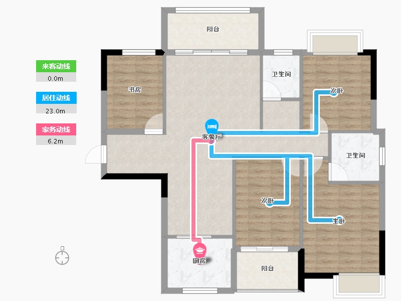 福建省-南平市-新城中心·澜庭-103.40-户型库-动静线