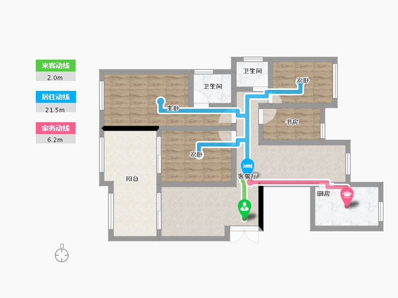 福建省-南平市-中桥名都-90.09-户型库-动静线