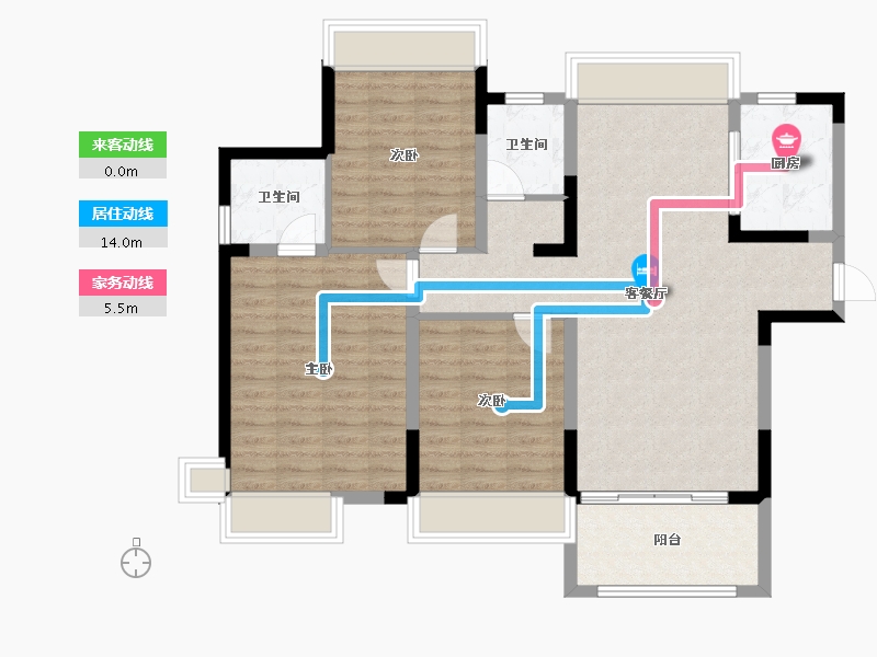 江苏省-南京市-荣盛鹭岛荣府-97.70-户型库-动静线