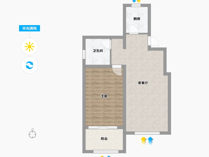 河北省-保定市-中莱是泰家园-59.56-户型库-采光通风