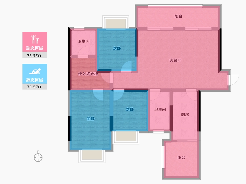 四川省-南充市-天合丽景君悦府-92.65-户型库-动静分区