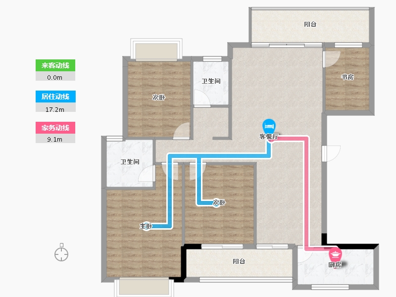 福建省-南平市-新城中心·澜庭-121.43-户型库-动静线