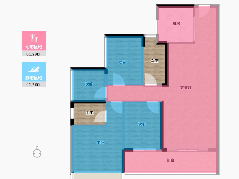 广东省-佛山市-保利维塔二期-104.05-户型库-动静分区