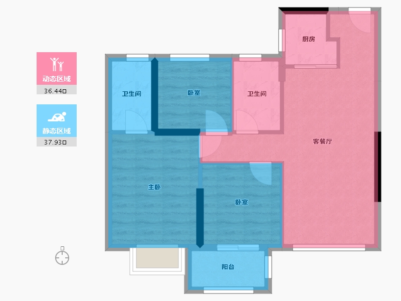 福建省-漳州市-中骏雍景府-70.00-户型库-动静分区