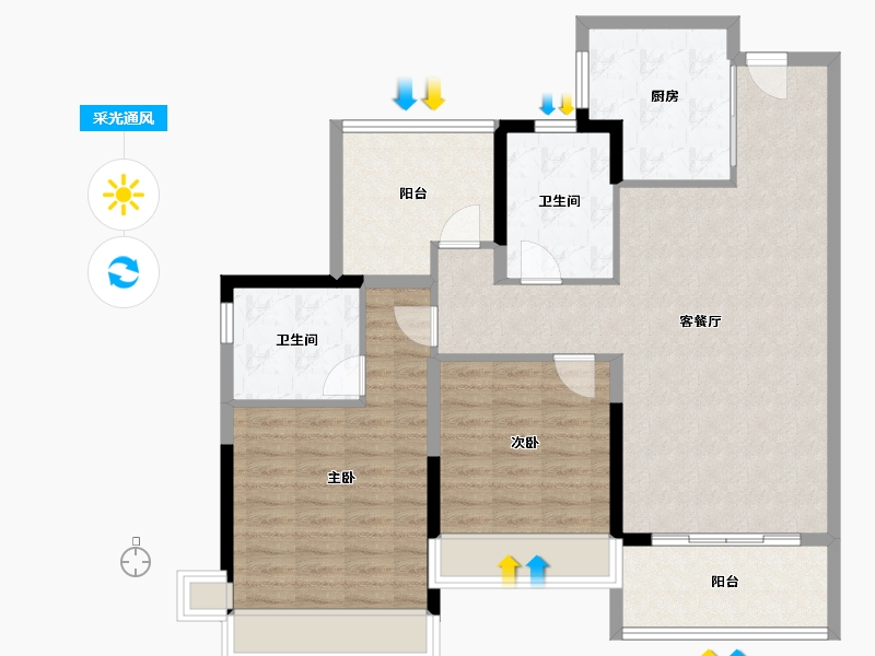 广东省-佛山市-信业汇景台-99.93-户型库-采光通风