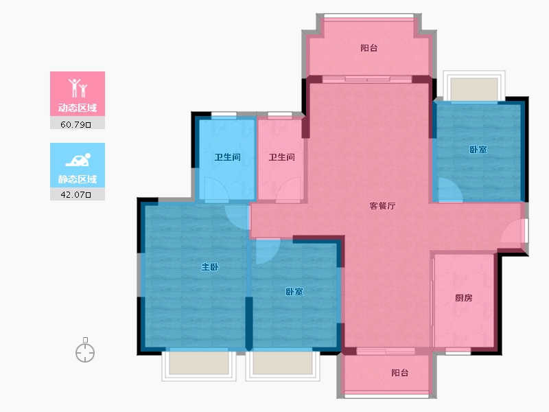 广东省-东莞市-丰华珑远翠珑湾-92.80-户型库-动静分区