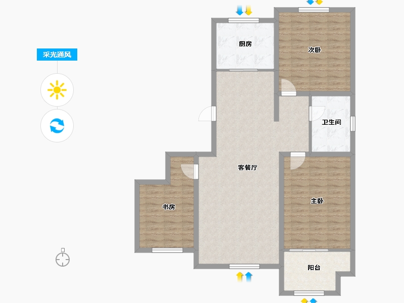 河北省-保定市-中莱是泰家园-109.29-户型库-采光通风