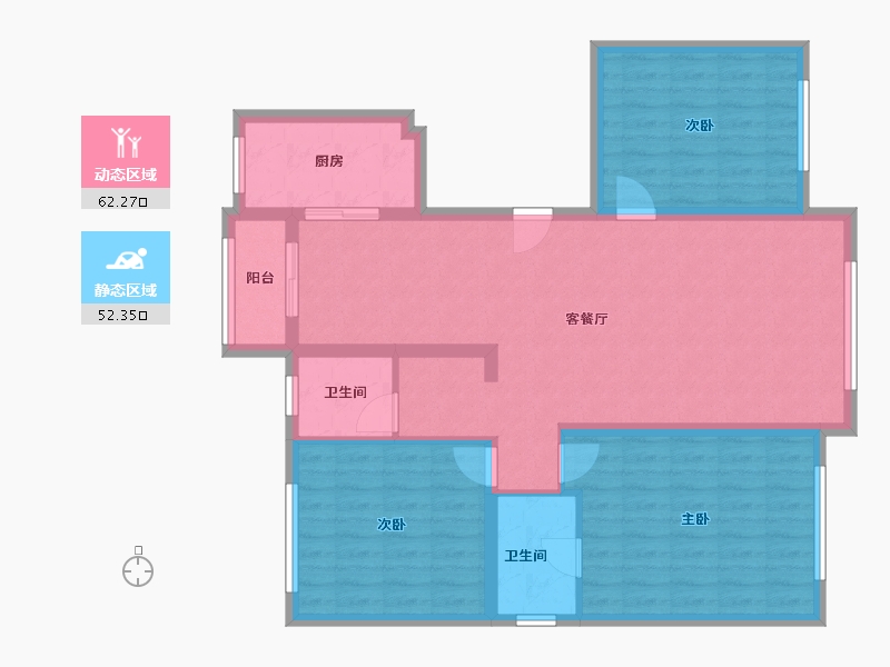 黑龙江省-大庆市-汇龙玖玺首府-115.00-户型库-动静分区