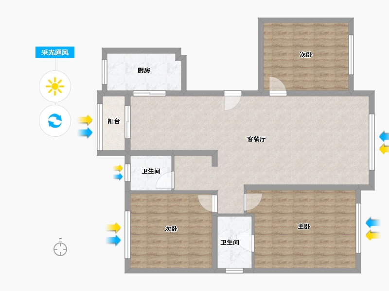 黑龙江省-大庆市-汇龙玖玺首府-115.00-户型库-采光通风