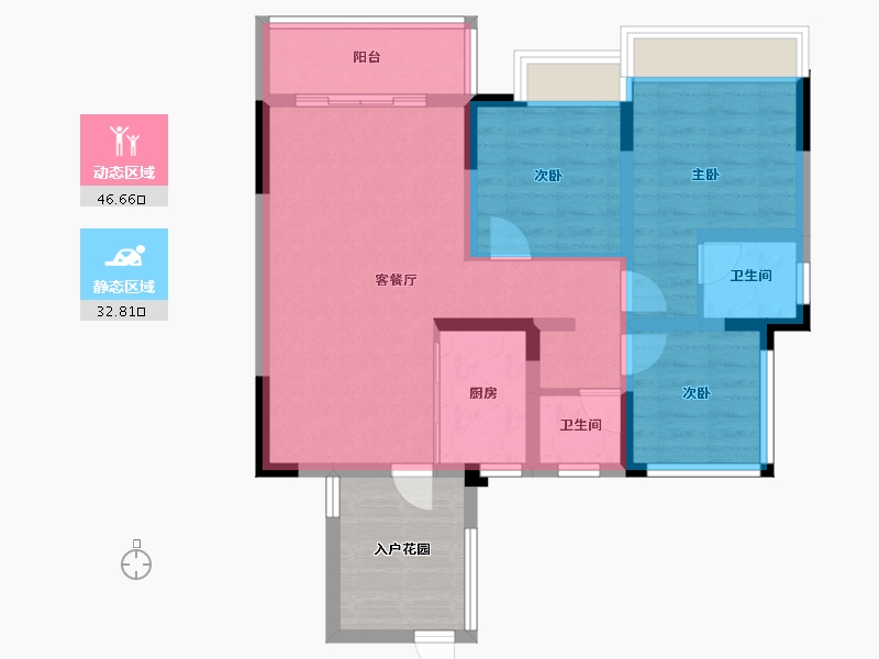 四川省-内江市-远达世纪城-77.35-户型库-动静分区