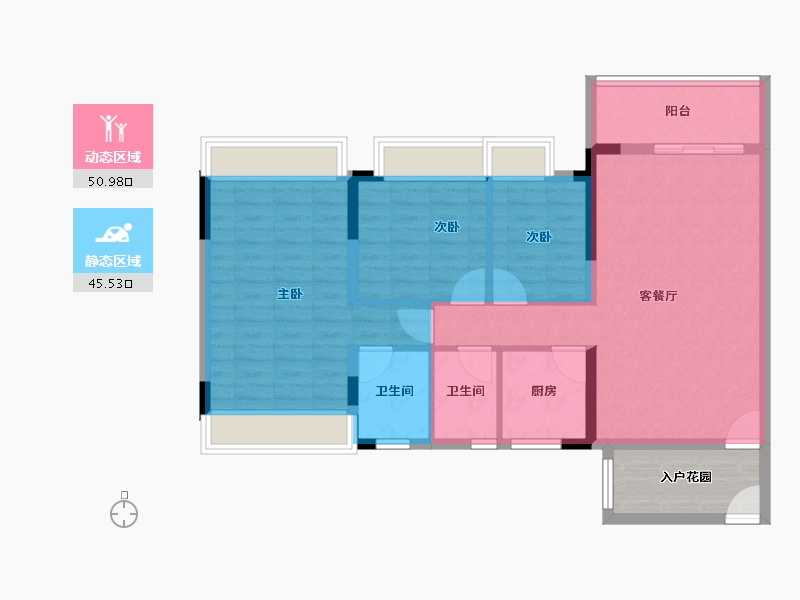 广东省-中山市-裕港豪庭-92.80-户型库-动静分区