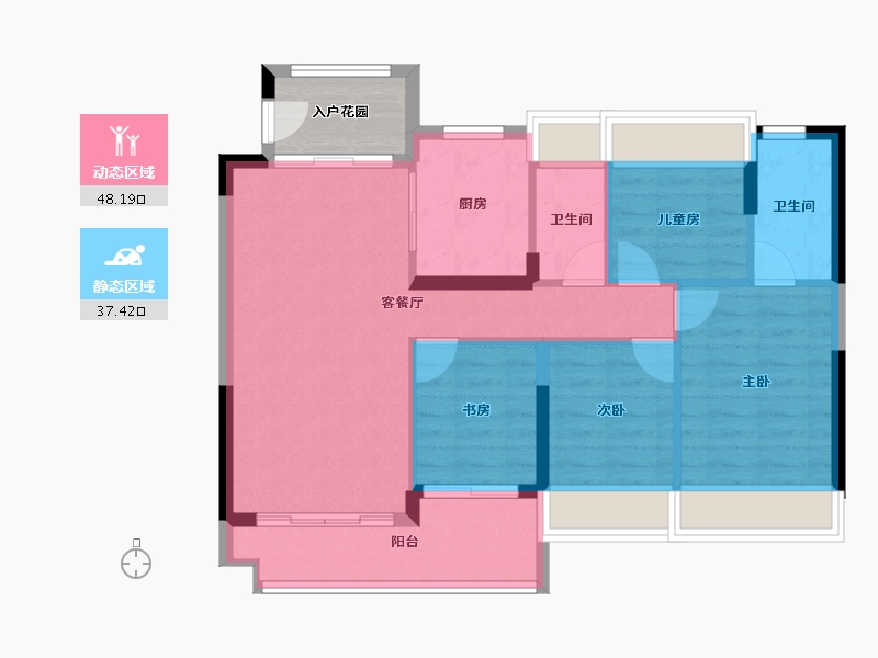 广东省-佛山市-龙光天誉-81.07-户型库-动静分区