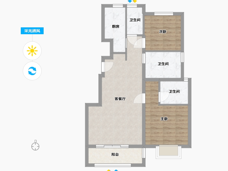 天津-天津市-新华联-75.00-户型库-采光通风