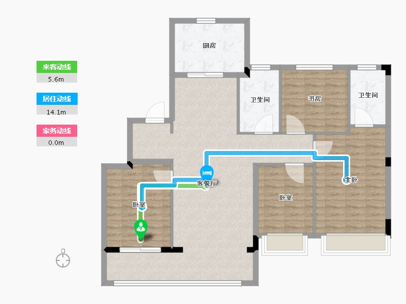 浙江省-湖州市-大家雲山美庐-111.20-户型库-动静线