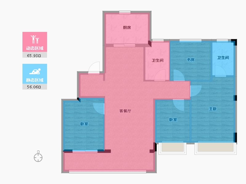 浙江省-湖州市-大家雲山美庐-111.20-户型库-动静分区