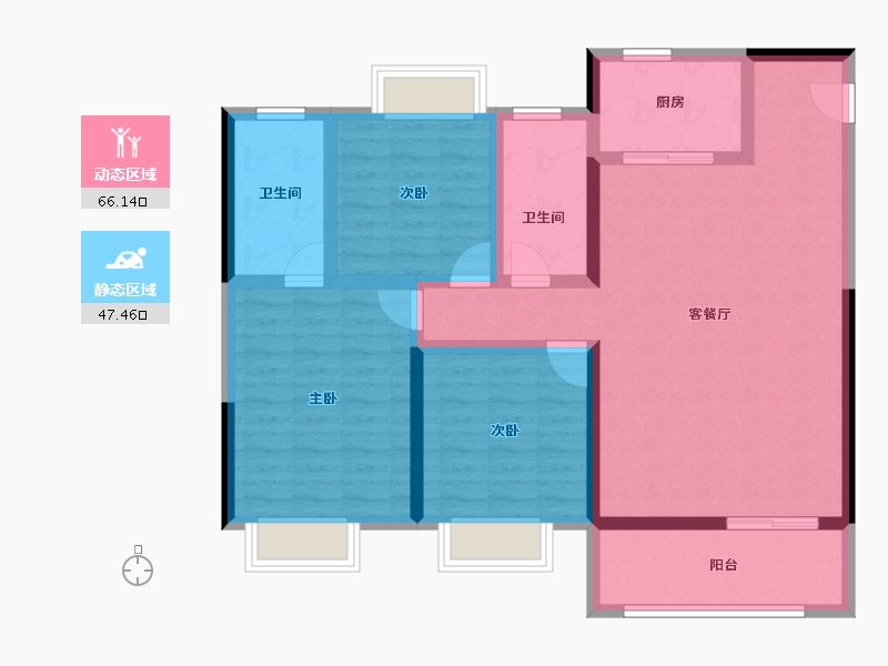 江苏省-南京市-颐和源璟-101.15-户型库-动静分区