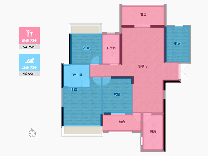 湖南省-衡阳市-利安雅颂居-99.07-户型库-动静分区