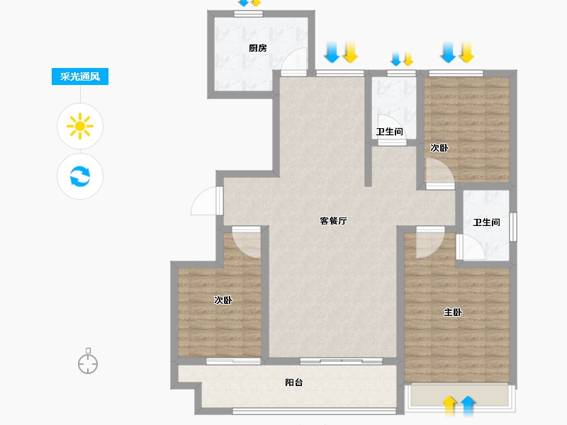 山东省-东营市-贵和府-120.00-户型库-采光通风