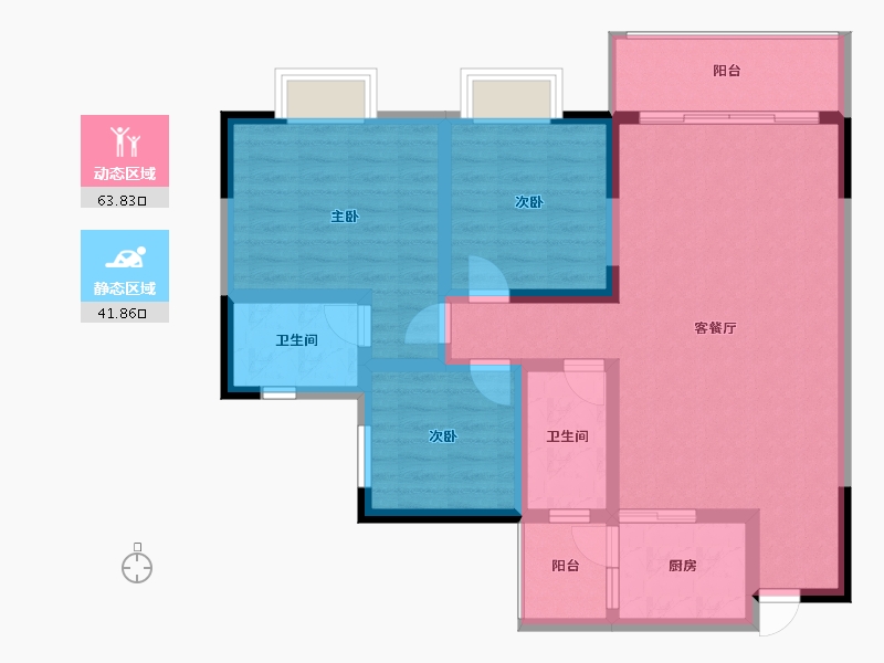 贵州省-六盘水市-徳坞利民小区-94.14-户型库-动静分区