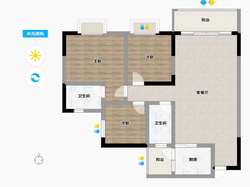 贵州省-六盘水市-徳坞利民小区-94.14-户型库-采光通风