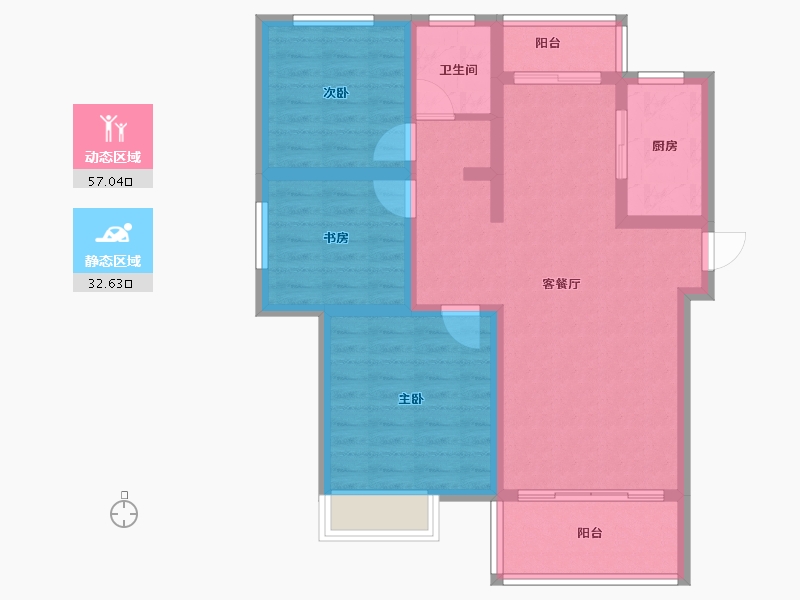 安徽省-六安市-前城紫荆庄园-79.43-户型库-动静分区