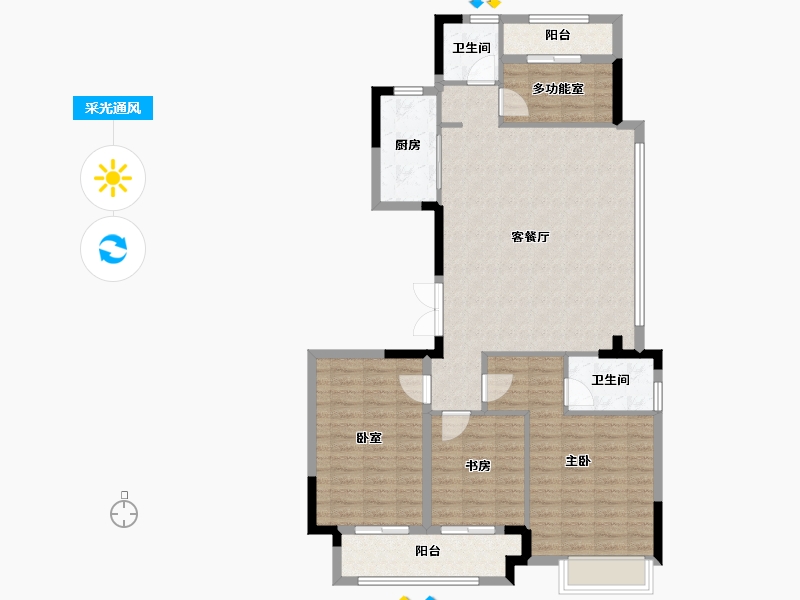 浙江省-湖州市-碧桂园黄金时代-111.20-户型库-采光通风