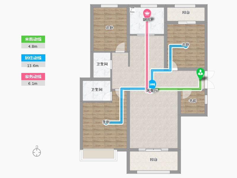 湖北省-黄石市-宏维天地-110.00-户型库-动静线