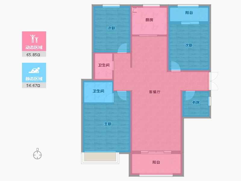 湖北省-黄石市-宏维天地-110.00-户型库-动静分区