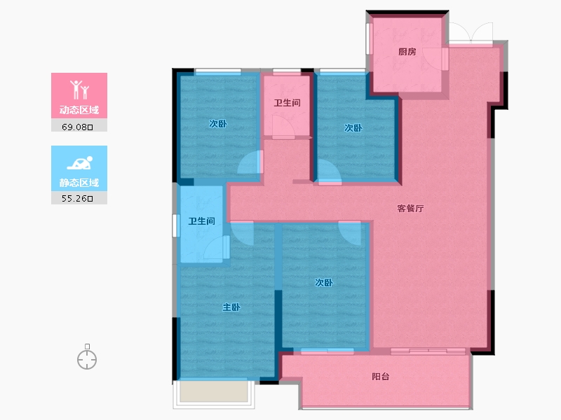 河南省-信阳市-东方今典印象湖山-111.11-户型库-动静分区