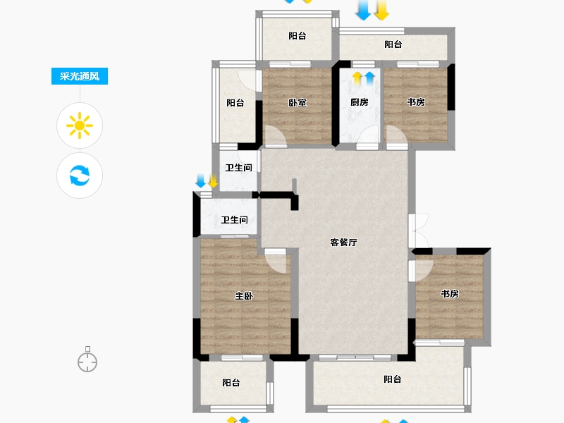 山东省-济南市-昌建·君悦府-103.28-户型库-采光通风