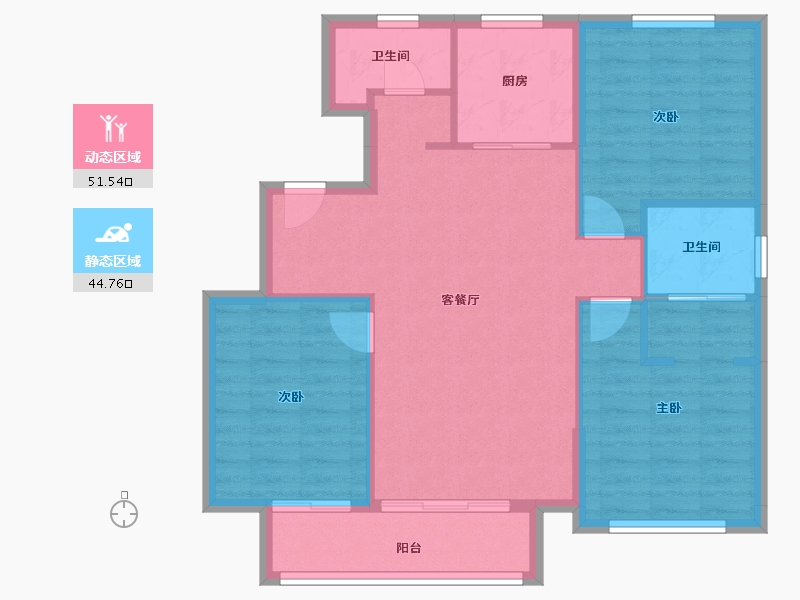 河北省-唐山市-均和宸玥府-87.59-户型库-动静分区