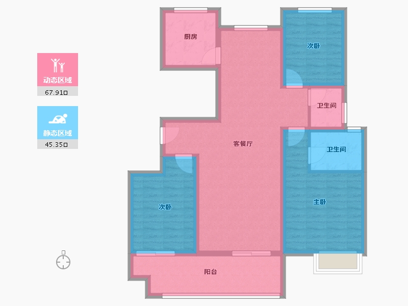 河南省-信阳市-翰林名门门新城国际-101.15-户型库-动静分区