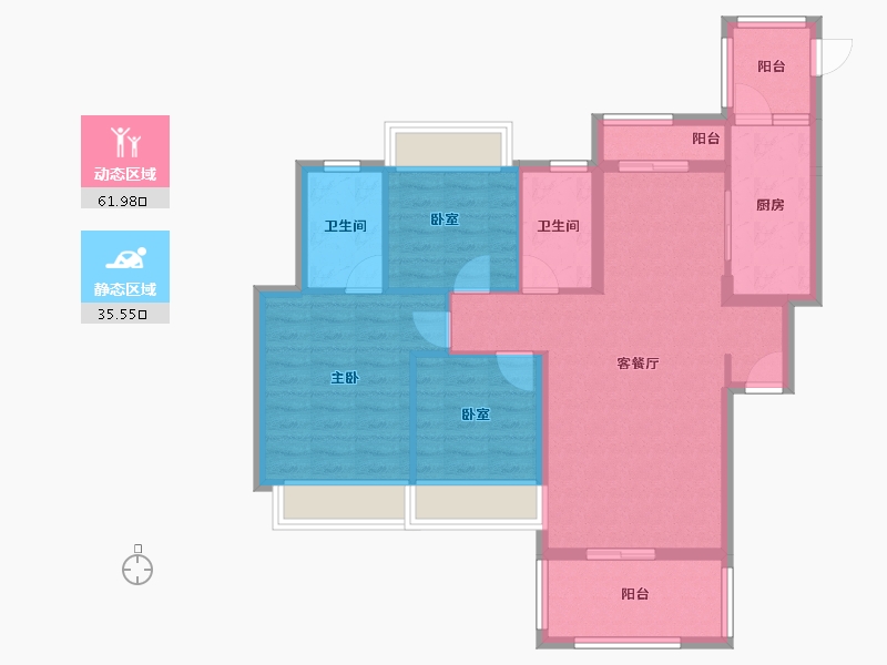 湖南省-衡阳市-印象春天-87.23-户型库-动静分区