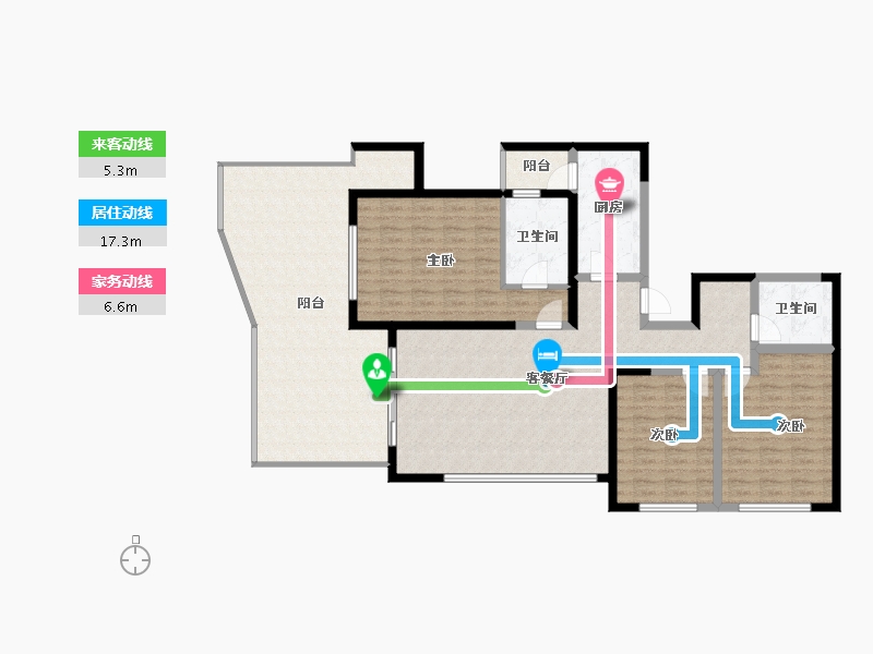 云南省-保山市-翰樘城逸府-136.65-户型库-动静线