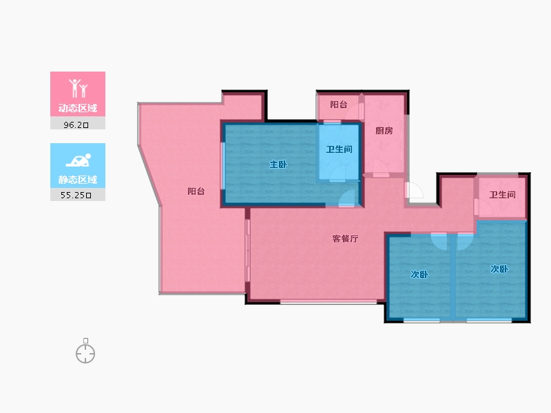 云南省-保山市-翰樘城逸府-136.65-户型库-动静分区