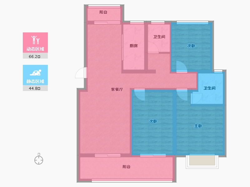 河南省-信阳市-翰林名门门新城国际-98.96-户型库-动静分区