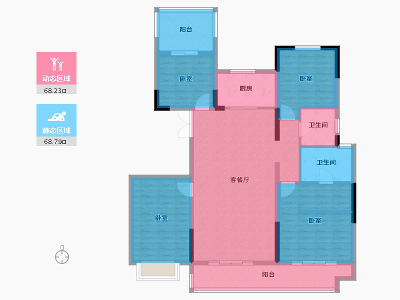 河南省-洛阳市-京熙帝景3期-123.43-户型库-动静分区