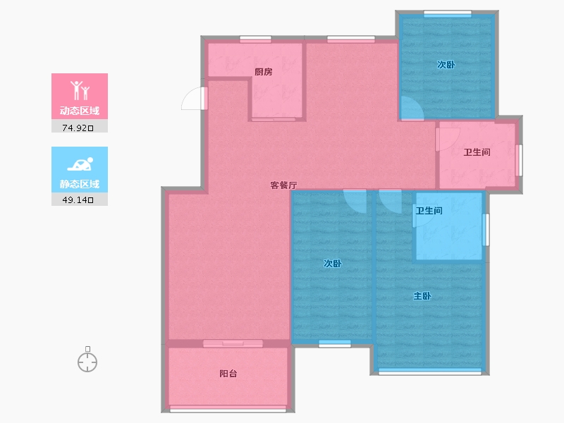 河南省-信阳市-榕基城市之光-113.86-户型库-动静分区