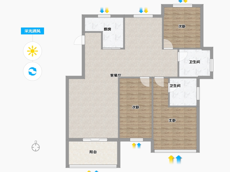 河南省-信阳市-榕基城市之光-113.86-户型库-采光通风