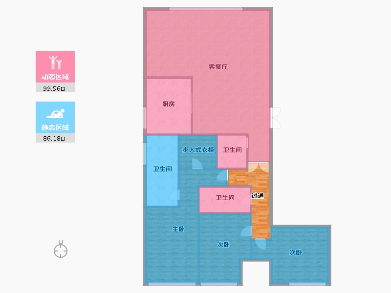 辽宁省-大连市-大连恒大时代峯汇-182.39-户型库-动静分区