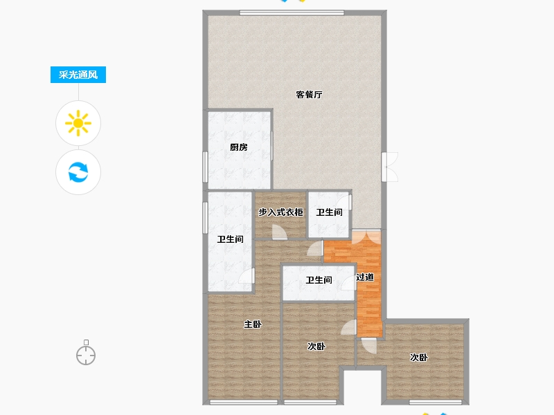 辽宁省-大连市-大连恒大时代峯汇-182.39-户型库-采光通风