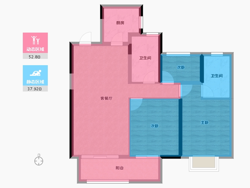 河南省-南阳市-蓝光芙蓉里-81.01-户型库-动静分区