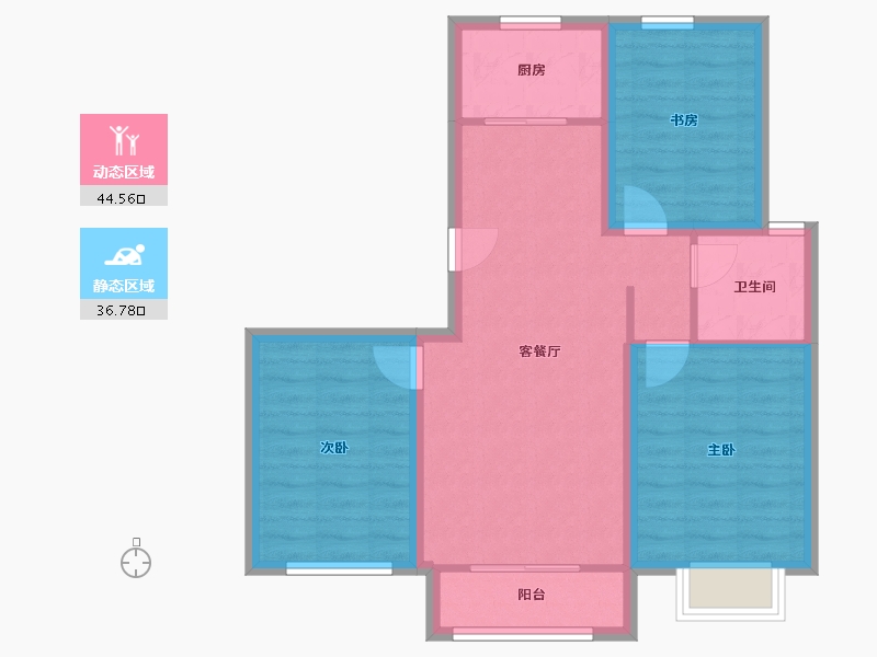 河北省-唐山市-凤凰·逸园-72.61-户型库-动静分区